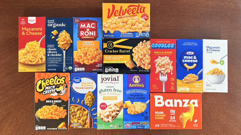 13 boxes of macaroni and cheese