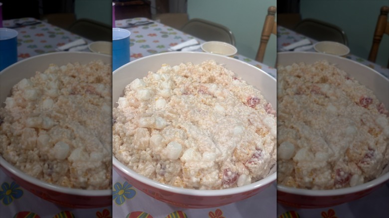 Bowl of frog eye salad