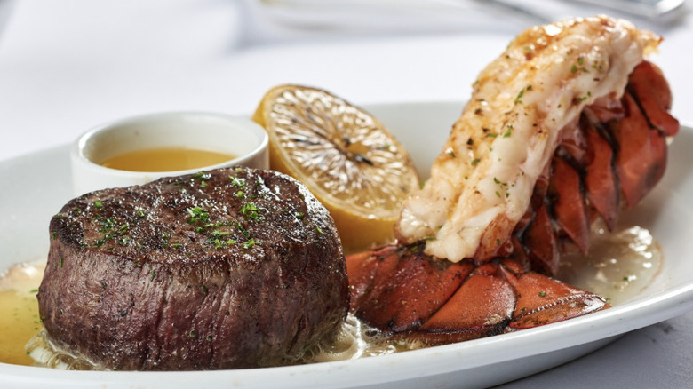 Steak with lobster tail