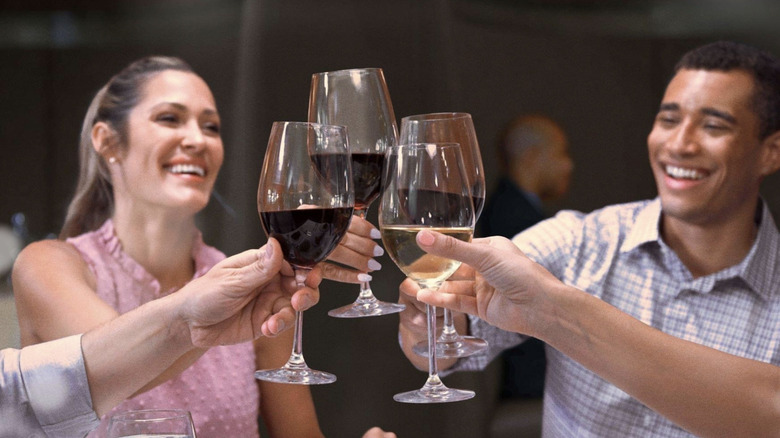 Patrons drinking wine at Ruth's Chris Steak House