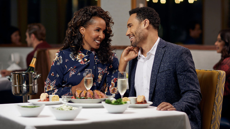 Couple eating at Ruth's Chris