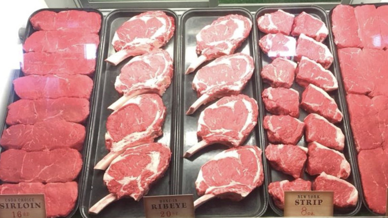 Steak display case at Texas Roadhouse