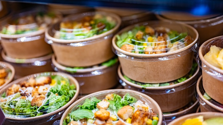 Grab n go Caesar salad in refrigerated case
