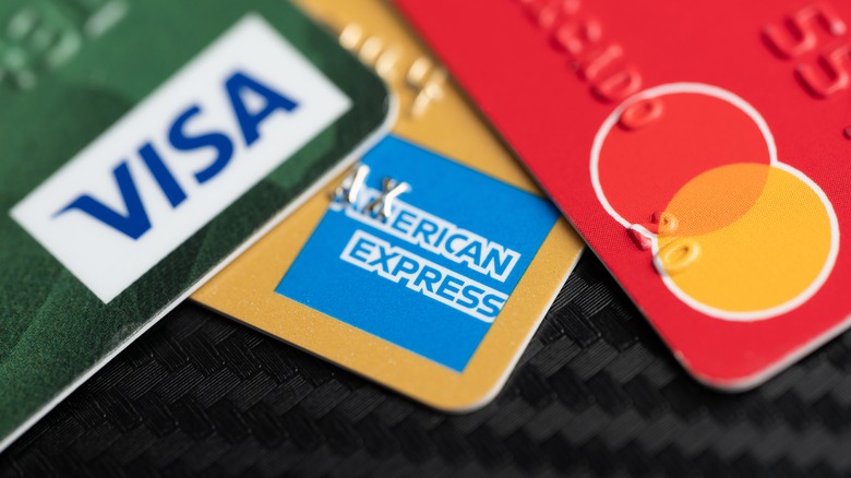 Visa, American Express, and MasterCard cards