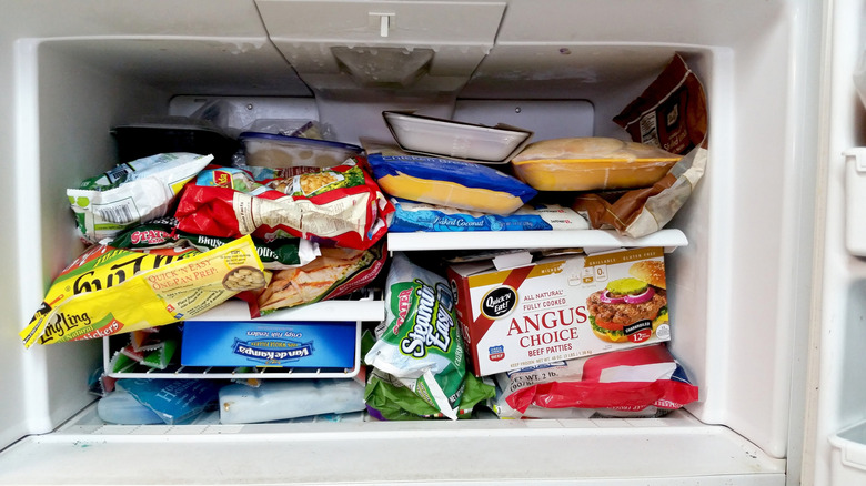 Freezer stuffed with food