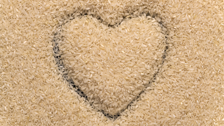 Carolina rice with heart shape
