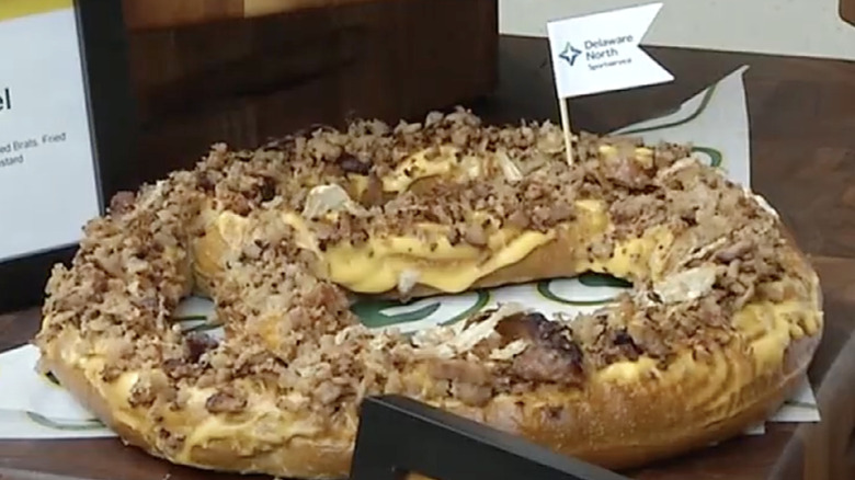 loaded big pretzel at Lambeau Field