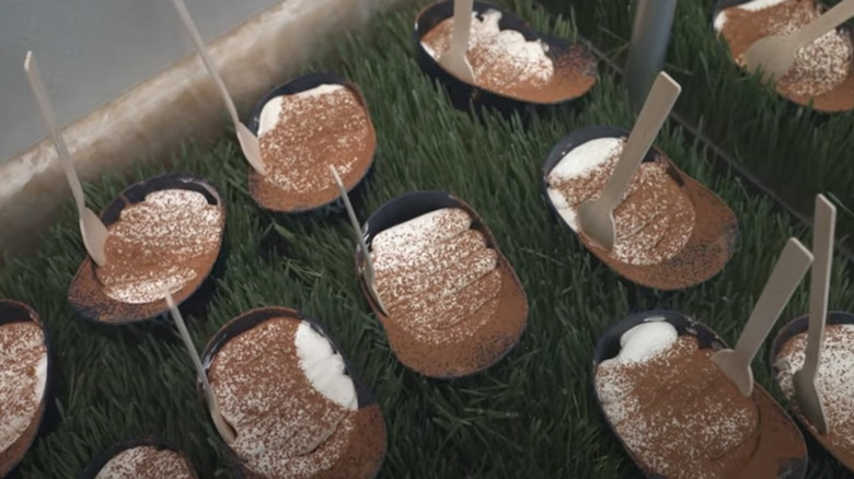 Tiramisu helmets on fake grass