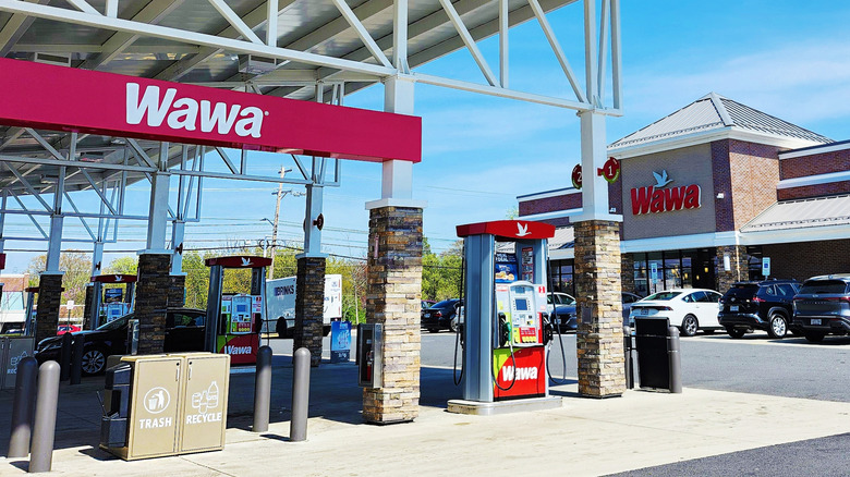 Wawa gas station parkking lot during day time