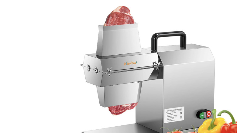 Electric meat tenderizer on white background