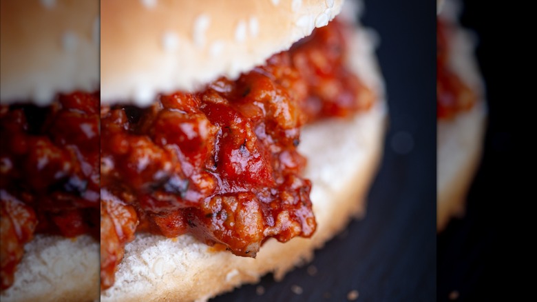 Close up of sloppy joe