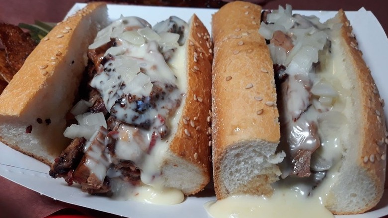 a bbq brisket cheesesteak from Mike's BBQ