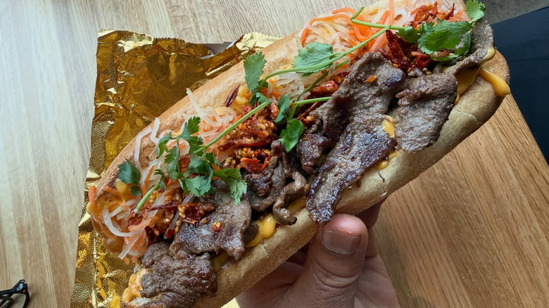 a Cambodian cheesesteak from Sahbyy Food
