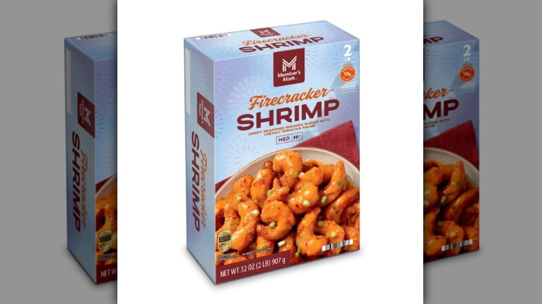 A package of Member's Mark Breaded Firecracker Shrimp on a white background.