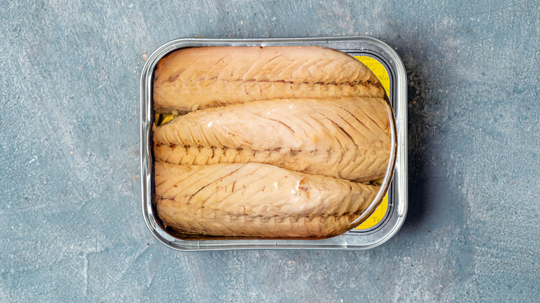 Open tin of mackerel