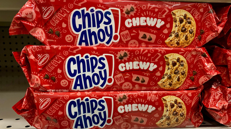 Stack of Chips Ahoy chewy cookies