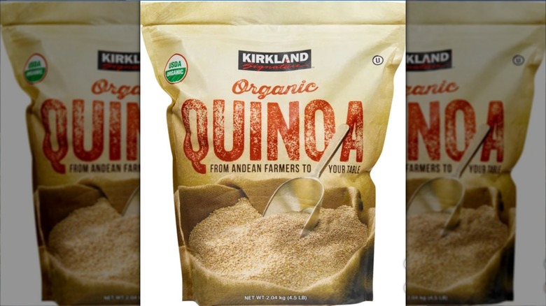 Brown bag of kirkland signature quinoa
