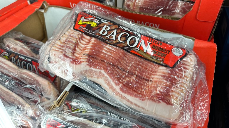 A pack of Kirkland's hickory smoked bacon