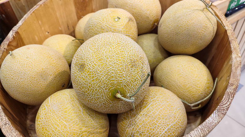 Fresh cantaloupes