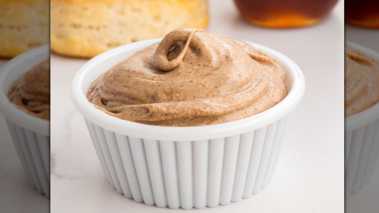 Brown Sugar Cinnamon Butter in a ramekin
