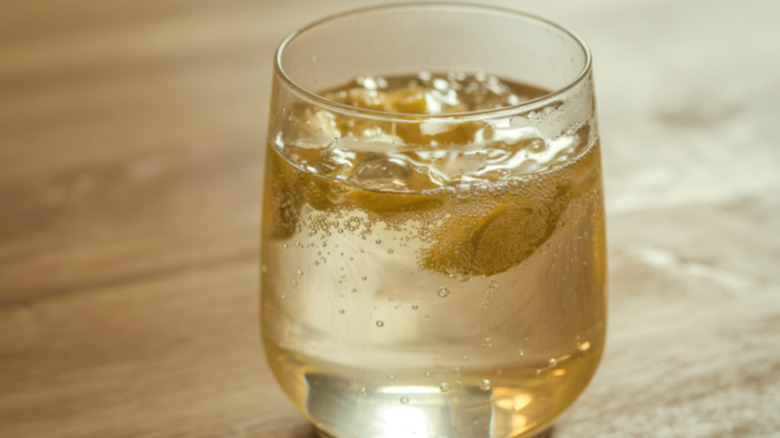 Ginger ale drink in a glass