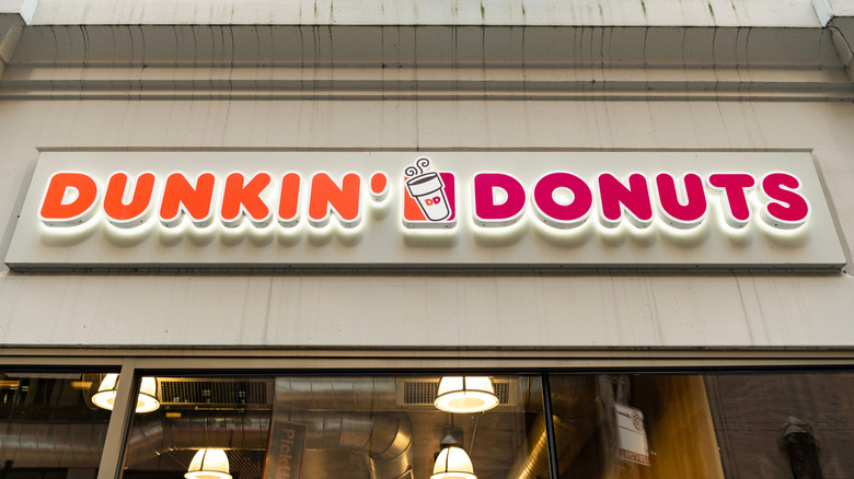 Dunkin' Donuts sign on storefront