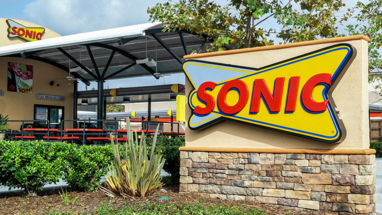 Sonic Drive-in storefront on sunny day
