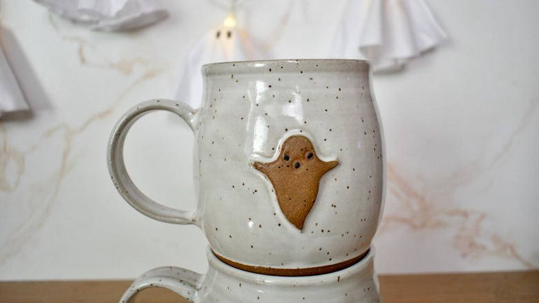 Speckled Ceramic Ghost Mug