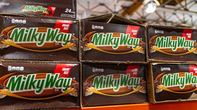 milkyway bars in cartons on store shelf