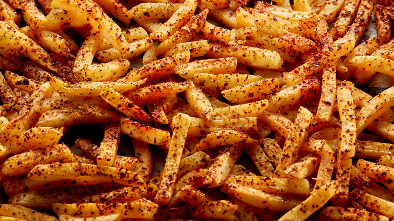 seasoned fries close up