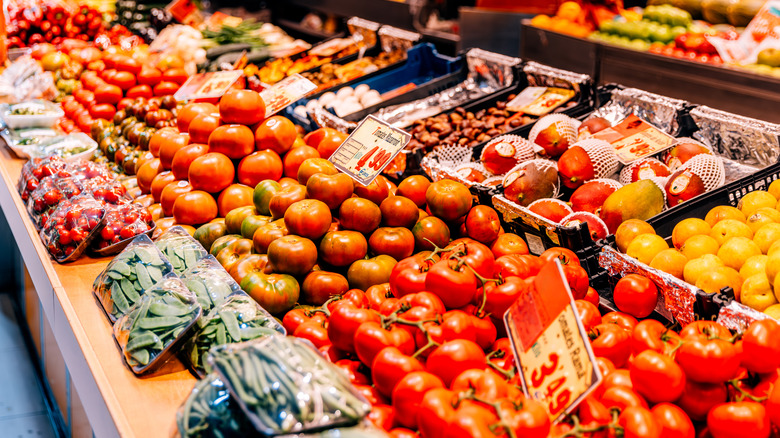 Tomatoes in produce aisle