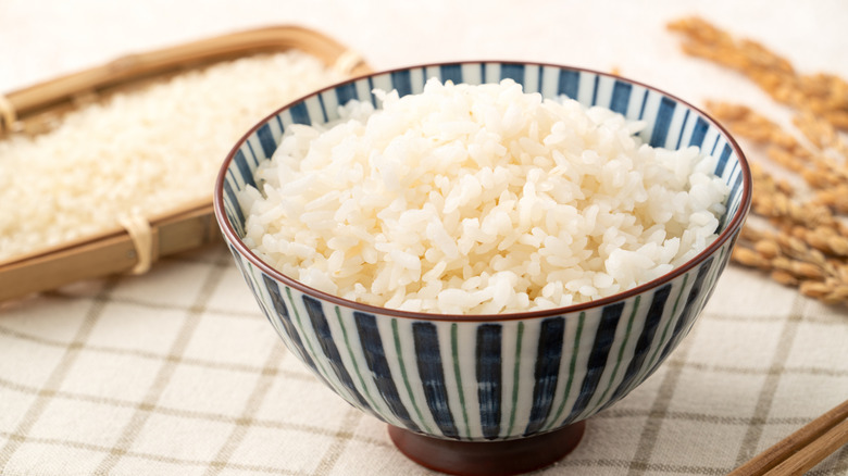 White rice in a bowl