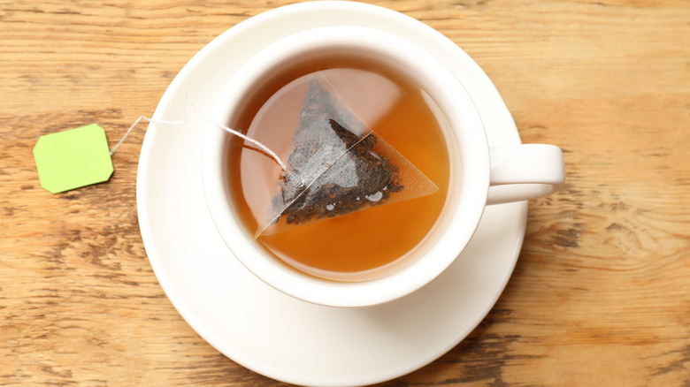 Cup of tea with a tea bag
