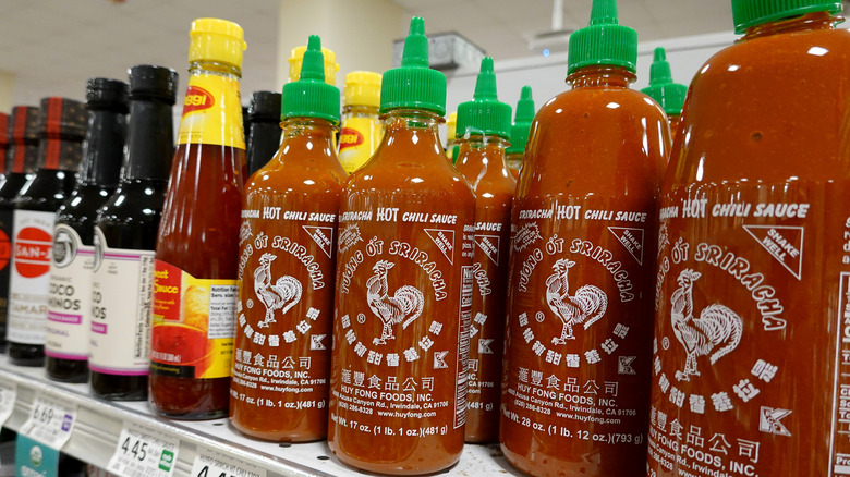 Sriracha on grocery store shelves