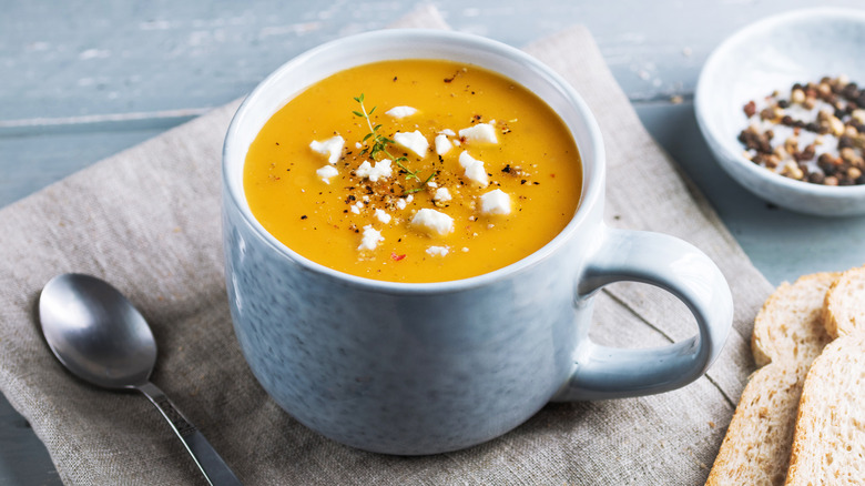 cup of pumpkin soup
