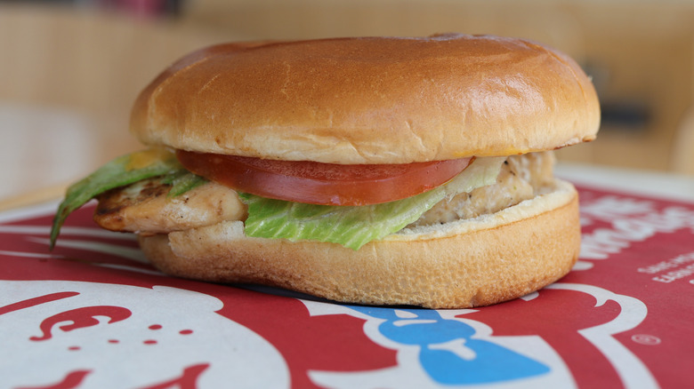 Wendy's Grilled Chicken Sandwich on tray liner