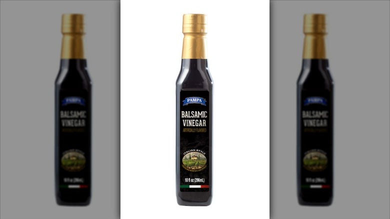 A bottle of Pampa Balsamic Vinegar on a white background.