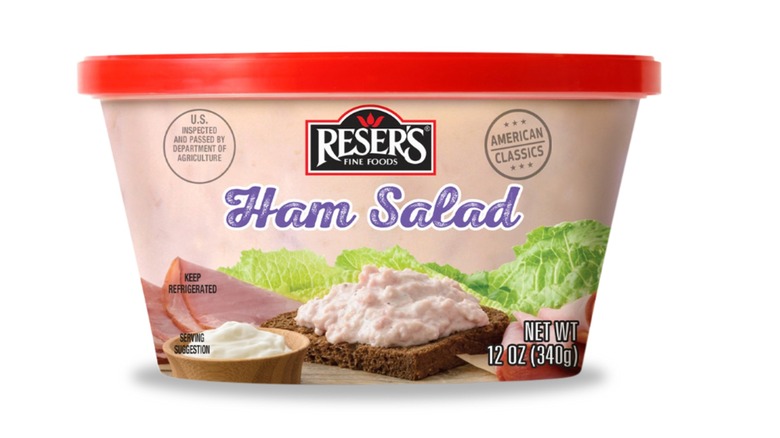 Container of Reser's Fine Foods ham salad