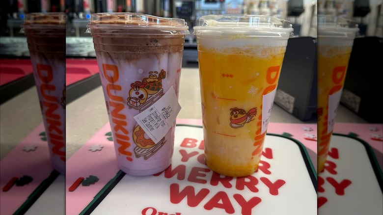 Two Dunkin' Protein Milk Refreshers