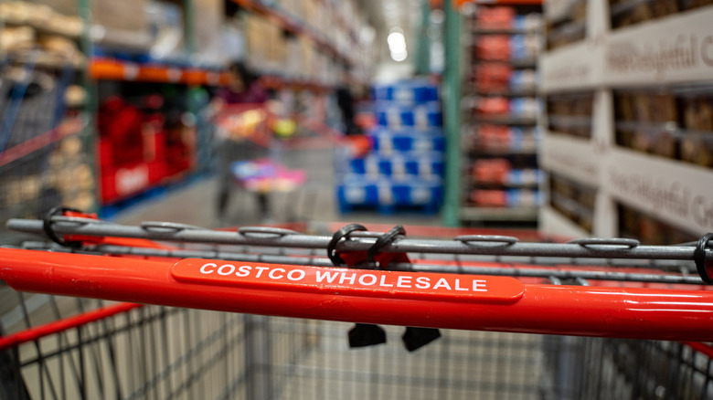 A Costco shopping cart in-store