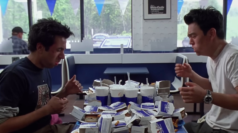 Harold and Kumar indulge in White Castle food