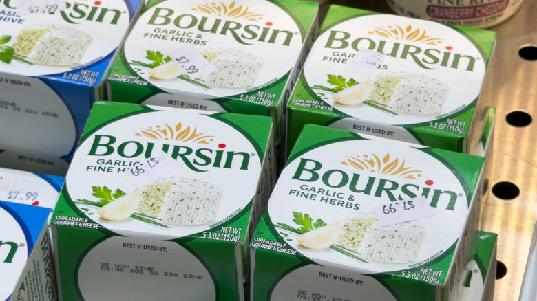 Boxes of Boursin cheese