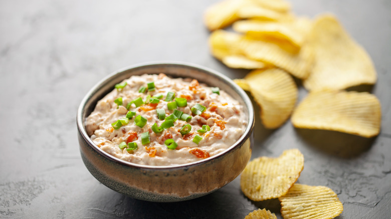 French onion dip with chips