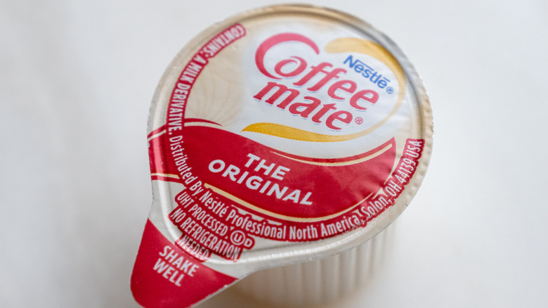 Packet of coffee creamer
