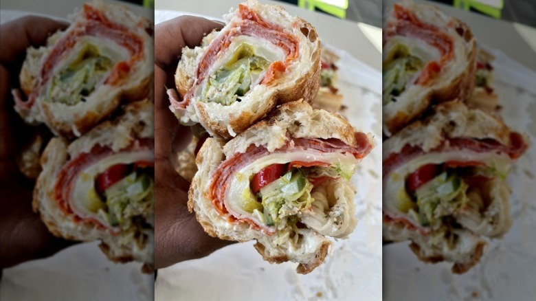 Bub's Italian Hoagie cut in half