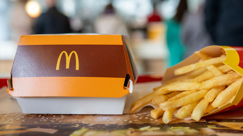 A McDonald's burger and fries