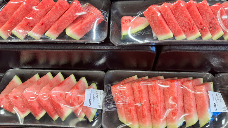 Cut watermelon in store
