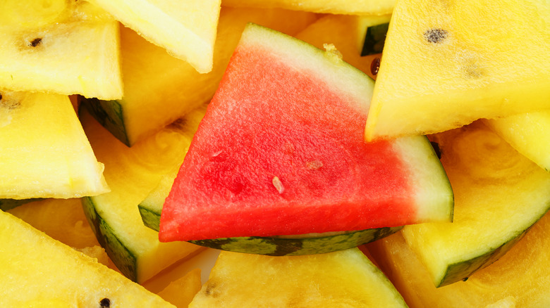 Red and yellow watermelon