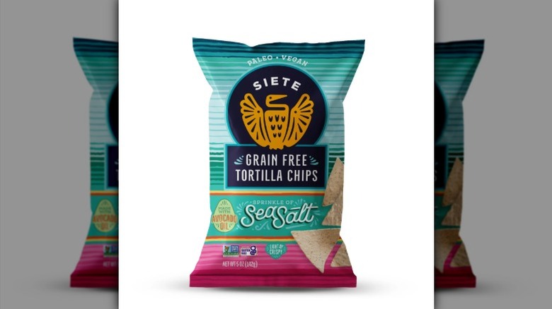 A bag of Siete grain free tortilla chips