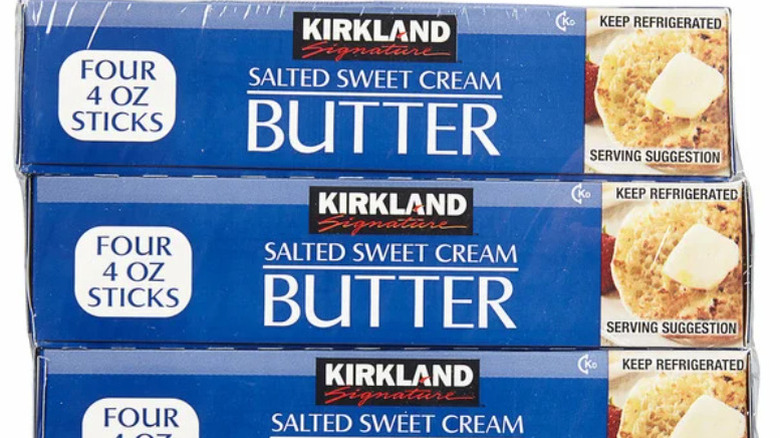 Packs of the Kirkland Signature Salted Sweet Cream Butter